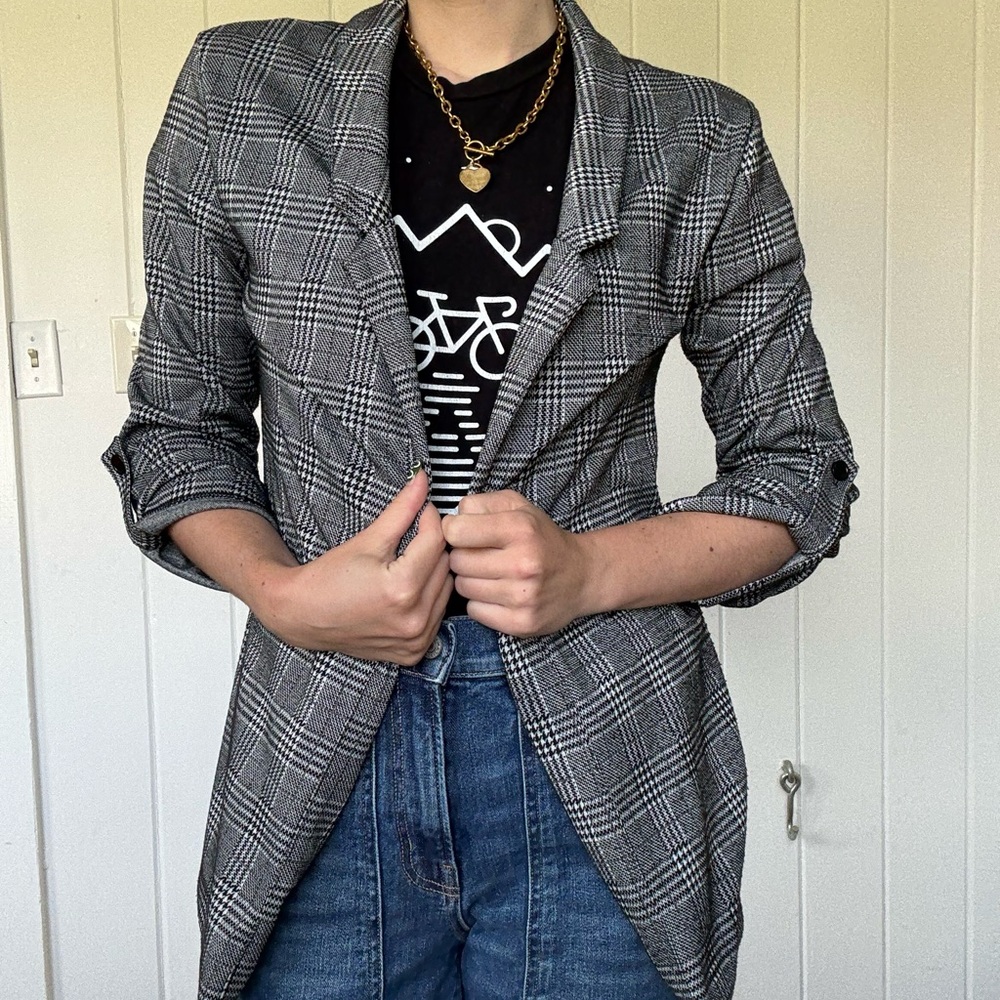 Originality houndstooth blazer